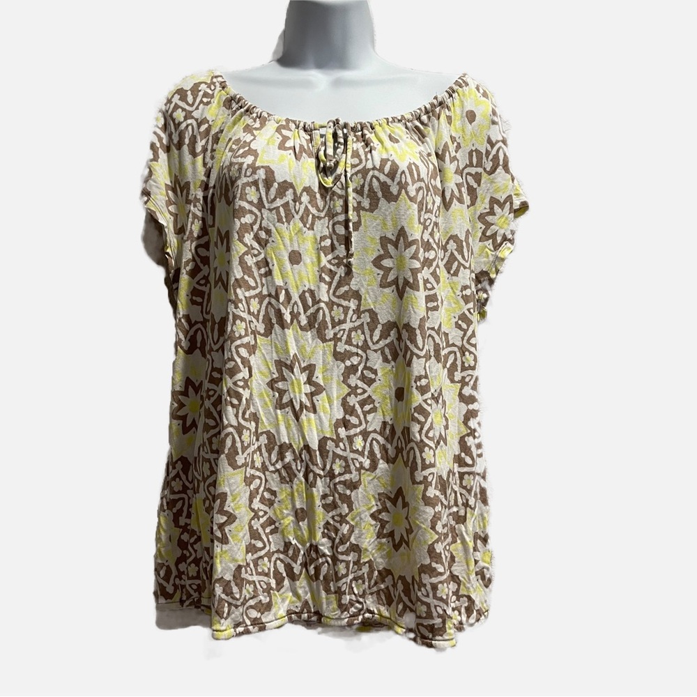Old Navy wide neck boho cotton tee | Size L